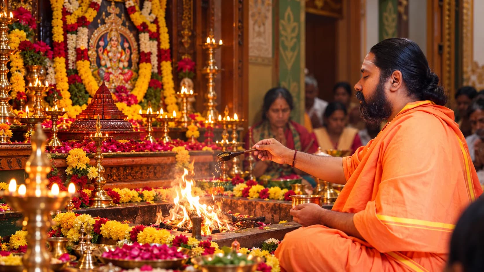 Sri Chakra Meru displayed at Shambavi Peetam.
